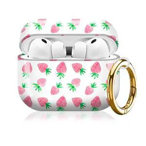 Compatible with AirPod Pro 3rd Gen(2025) Case,Protective Case for AirPod Pro 3rd Gen, Shockproof with Carabiner, Wireless Charging Compatible for Women Men (Fresh Strawberry) Compatible with AirPod Pro 3rd Gen(2025) Case,Protective Case for AirPod Pro 3rd Gen, Shockproof with Carabiner, Wireless Charging Compatible for Women Men (Fresh Strawberry)
