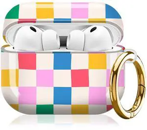Compatible with AirPod Pro 3rd Gen(2025) Case,Protective Case for AirPod Pro 3rd Gen, Shockproof with Carabiner, Wireless Charging Compatible for Women Men (Colorful Checkered) Compatible with AirPod Pro 3rd Gen(2025) Case,Protective Case for AirPod Pro 3rd Gen, Shockproof with Carabiner, Wireless Charging Compatible for Women Men (Colorful Checkered)