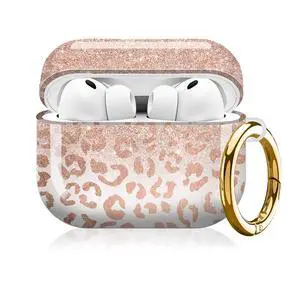 Compatible with AirPod Pro 3rd Gen(2025) Case,Protective Case for AirPod Pro 3rd Gen, Shockproof with Carabiner, Wireless Charging Compatible for Women Men (Rose Gold Glitter Ombre Leopard) Compatible with AirPod Pro 3rd Gen(2025) Case,Protective Case for AirPod Pro 3rd Gen, Shockproof with Carabiner, Wireless Charging Compatible for Women Men (Rose Gold Glitter Ombre Leopard)