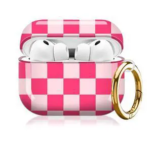 Compatible with AirPod Pro 3rd Gen(2025) Case,Protective Case for AirPod Pro 3rd Gen, Shockproof with Carabiner, Wireless Charging Compatible for Women Men (Pink Plaid) Compatible with AirPod Pro 3rd Gen(2025) Case,Protective Case for AirPod Pro 3rd Gen, Shockproof with Carabiner, Wireless Charging Compatible for Women Men (Pink Plaid)