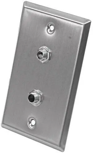 SA-PLATE20 Stainless Steel Wall Plate with Dual 1/4-Inch TS Mono Jacks SA-PLATE20 Stainless Steel Wall Plate with Dual 1/4-Inch TS Mono Jacks