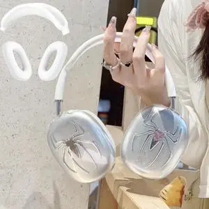 3 in 1 Cute Spider for AirPods Max Cover Clear - Luxurious Rhinestones Glittering Web Cool Headphones Case for AirPods Max Ear Cups Cover Protective Accessories w/Ear Pad/Headband for Men Women 3 in 1 Cute Spider for AirPods Max Cover Clear - Luxurious Rhinestones Glittering Web Cool Headphones Case for AirPods Max Ear Cups Cover Protective Accessories w/Ear Pad/Headband for Men Women