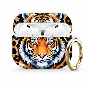 Compatible with AirPod Pro 3 Case (2025), Stylish Pattern Protective Cover with Keychain, Shockproof Anti-Drop TPU Case for Women and Men(Tiger Face Floral Leopard) Compatible with AirPod Pro 3 Case (2025), Stylish Pattern Protective Cover with Keychain, Shockproof Anti-Drop TPU Case for Women and Men(Tiger Face Floral Leopard)