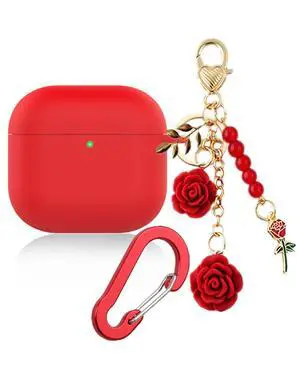 Case for Airpods 4 Case with Cute Keychain, Silicone Shockproof Protective Cover Compatible with Airpods 4th Generation case Charging Headphone Case Cover for Women Girl (Red) Case for Airpods 4 Case with Cute Keychain, Silicone Shockproof Protective Cover Compatible with Airpods 4th Generation case Charging Headphone Case Cover for Women Girl (Red)