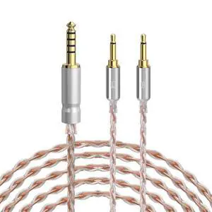 Apollo 4.4mm Balanced Male to Dual 2.5mm Male Headphone Upgrade Cable Compatible with HIFIMAN HE400S, HE-400i, HE560, HE350, HE1000 V2, 4-Core 6NOCC Copper Wire (8.2FT / 2.5M) Apollo 4.4mm Balanced Male to Dual 2.5mm Male Headphone Upgrade Cable Compatible with HIFIMAN HE400S, HE-400i, HE560, HE350, HE1000 V2, 4-Core 6NOCC Copper Wire (8.2FT / 2.5M)