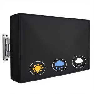 Outdoor TV Cover 50 to 55 Inch Weatherproof, Waterproof TV Cover for Outside 52"L X 33"H with Pocket, Thick 600D Oxford Cloth & PVC Waterproof Coating Protector -Black Outdoor TV Cover 50 to 55 Inch Weatherproof, Waterproof TV Cover for Outside 52"L X 33"H with Pocket, Thick 600D Oxford Cloth & PVC Waterproof Coating Protector -Black