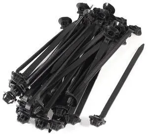 Nylon Oval Design Auto Push Mount Cable Tie, 166mmx7mm, 40 Pcs, Black Nylon Oval Design Auto Push Mount Cable Tie, 166mmx7mm, 40 Pcs, Black