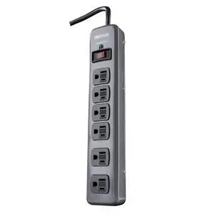 Southwire Metal Surge Protector - 6 Outlets - Lighted Circuit Breaker Switch - 900J Electrical Overload Protection - 3 Foot Cord - Dark Gray Southwire Metal Surge Protector - 6 Outlets - Lighted Circuit Breaker Switch - 900J Electrical Overload Protection - 3 Foot Cord - Dark Gray