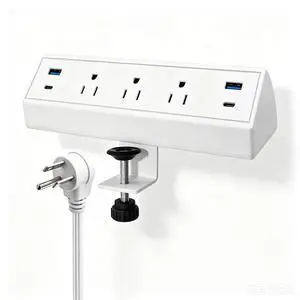 Clamp-Mount Desktop Power Strip with USB C 3 Outlets 40W Fast Charge ETL | Edge Mounted Desk Clamp Power Station 2 USB-A 2 USB-C Ports 6.56 FT Extension Cord Flat Plug for Home Office Dorm Gaming Clamp-Mount Desktop Power Strip with USB C 3 Outlets 40W Fast Charge ETL | Edge Mounted Desk Clamp Power Station 2 USB-A 2 USB-C Ports 6.56 FT Extension Cord Flat Plug for Home Office Dorm Gaming