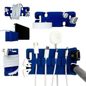 /DeskBrick Bundle Weighted Cord Holders for Nightstand & Desk - Phone Charger Cable Management Travel, Phone Accessory, Stocking Stuffer - Gift for Home, Office - Blue /DeskBrick Bundle Weighted Cord Holders for Nightstand & Desk - Phone Charger Cable Management Travel, Phone Accessory, Stocking Stuffer - Gift for Home, Office - Blue