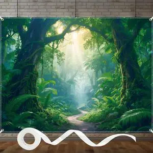 Jungle Theme Decorations 8x6ft Jungle Forest Photography Backdrop Rainforest Natural Scenery Background Safari Decoration Spring Green Photo Booth Studio Props Jungle Theme Decorations 8x6ft Jungle Forest Photography Backdrop Rainforest Natural Scenery Background Safari Decoration Spring Green Photo Booth Studio Props