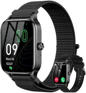 Men Smart Watch(Answer/Make Calls),1.85" HD Screen,24hrs Heart Rate/Sleep Monitor,Fitness Tracker with 120+ Sports Modes,IP68 Waterproof,AI Voice/DIY Face Watch for iPhone/Android2 Bands Men Smart Watch(Answer/Make Calls),1.85" HD Screen,24hrs Heart Rate/Sleep Monitor,Fitness Tracker with 120+ Sports Modes,IP68 Waterproof,AI Voice/DIY Face Watch for iPhone/Android2 Bands