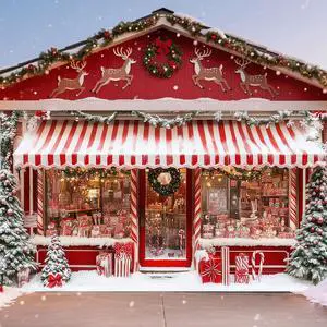 16 x 7 ft Cane Candy Christmas Garage Door Cover Banner Decorations, Christmas Santa's Shop Storefront Garage Cover Polyester Xmas Backdrop Photography for Indoor Outdoor Wall Door House 16 x 7 ft Cane Candy Christmas Garage Door Cover Banner Decorations, Christmas Santa's Shop Storefront Garage Cover Polyester Xmas Backdrop Photography for Indoor Outdoor Wall Door House