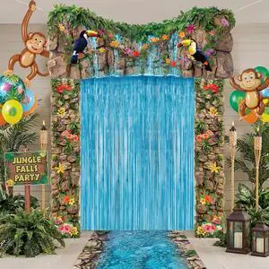 7pcs Rainforest VBS 2026 Door Backdrop Decorations Jungle | Waterfall Backdrop with Tropical Flowers Vines, Monkeys Toucans, Jungle Party Entrance Archway Photo Booth Decor 7pcs Rainforest VBS 2026 Door Backdrop Decorations Jungle | Waterfall Backdrop with Tropical Flowers Vines, Monkeys Toucans, Jungle Party Entrance Archway Photo Booth Decor