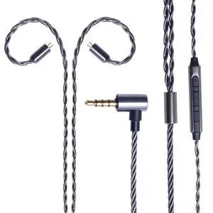 Earphone Upgrade Cable,0.78mm 2pin Earbuds Replacement Cord,4 Cores OFC Silver Plated Earphones Audio Adapter for KZ ES4 ED16 ZS5 ZS6 ZSR ZST ZS10 (0.78mm,Gray,Mic) Earphone Upgrade Cable,0.78mm 2pin Earbuds Replacement Cord,4 Cores OFC Silver Plated Earphones Audio Adapter for KZ ES4 ED16 ZS5 ZS6 ZSR ZST ZS10 (0.78mm,Gray,Mic)