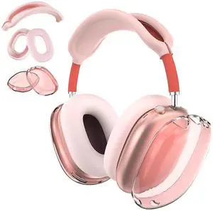 3 in 1 Silicone Case Cover for AirPods Max Headphones, Clear Soft TPU Ear Cups Cover/Ear Pad Case Cover/Headband Cover for AirPods Max (2024/2020), Ear Cushions Cover for AirPods Max(Pink) 3 in 1 Silicone Case Cover for AirPods Max Headphones, Clear Soft TPU Ear Cups Cover/Ear Pad Case Cover/Headband Cover for AirPods Max (2024/2020), Ear Cushions Cover for AirPods Max(Pink)