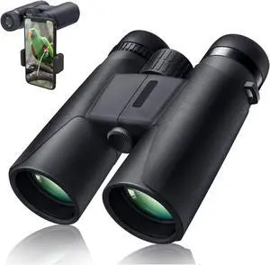 10X42 Professional Binoculars with Smartphone Adapter, Compact Waterproof Low Night Vision Binoculars for Adult Birds Watching Hunting Concert Travel 10X42 Professional Binoculars with Smartphone Adapter, Compact Waterproof Low Night Vision Binoculars for Adult Birds Watching Hunting Concert Travel