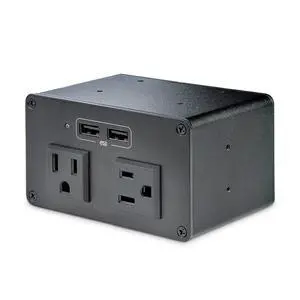 Power Outlet Module for Conference Table Connectivity Box - 2X AC Power and 2X USB-A - Power and Charging Hub (MOD4POWERNA) Power Outlet Module for Conference Table Connectivity Box - 2X AC Power and 2X USB-A - Power and Charging Hub (MOD4POWERNA)