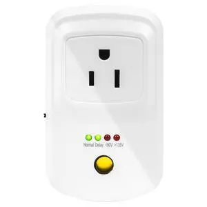 Refrigerator Surge Protector and Power Failure Alarm 3-Min Delay | 140J 15A Voltage Protector for Home Appliances, Deep Freezer Outlet Alarm Power Loss with 95dB Siren Refrigerator Surge Protector and Power Failure Alarm 3-Min Delay | 140J 15A Voltage Protector for Home Appliances, Deep Freezer Outlet Alarm Power Loss with 95dB Siren