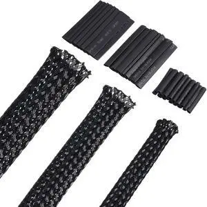 50ft PET Expandable Braided Cable Sleeve, Wire Loom Braid Sleeving with 127 Pieces Shrink Tube for Audio Video and Other Home Device Cable Automotive Wire(1 Inch, 1/4 Inch, 3/4 Inch,Black) 50ft PET Expandable Braided Cable Sleeve, Wire Loom Braid Sleeving with 127 Pieces Shrink Tube for Audio Video and Other Home Device Cable Automotive Wire(1 Inch, 1/4 Inch, 3/4 Inch,Black)