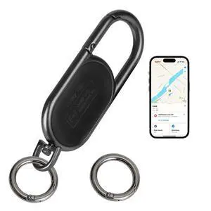 GPS Tracker Keychain - Apple Find My Compatible, Sound Alert & Global Tracking for Forgetfulness Prevention, Black GPS Tracker Keychain - Apple Find My Compatible, Sound Alert & Global Tracking for Forgetfulness Prevention, Black