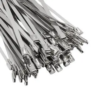 Metal Zip Ties, 18 Inch, 304 Stainless Steel | 100 Pcs, Self-Locking Cable Ties, 270lbs Tensile Strength, Heavy Duty, For Vehicles, Farms, Gardens, Outdoor Chain Link Fence Metal Zip Ties, 18 Inch, 304 Stainless Steel | 100 Pcs, Self-Locking Cable Ties, 270lbs Tensile Strength, Heavy Duty, For Vehicles, Farms, Gardens, Outdoor Chain Link Fence