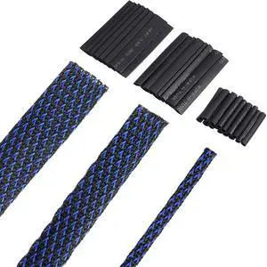 50ft PET Expandable Braided Cable Sleeve, Wire Loom Braid Sleeving with 127 Pieces Shrink Tube for Audio Video and Other Home Device Cable Automotive Wire(1 Inch, 1/4 Inch, 3/4 Inch,Blue) 50ft PET Expandable Braided Cable Sleeve, Wire Loom Braid Sleeving with 127 Pieces Shrink Tube for Audio Video and Other Home Device Cable Automotive Wire(1 Inch, 1/4 Inch, 3/4 Inch,Blue)