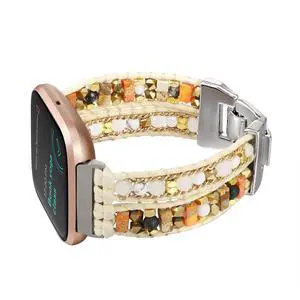 Boho Braided Bracelet Compatible with Fitbit Versa 4/Versa 3/Sense/Sense 2 Bands for Women, Handmade Woven Beaded Strap for Fitbit Smartwatch Boho Braided Bracelet Compatible with Fitbit Versa 4/Versa 3/Sense/Sense 2 Bands for Women, Handmade Woven Beaded Strap for Fitbit Smartwatch