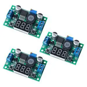 3PCS Green LM2596 Adjustable DC-DC Buck Converter Step Down Module with LED Voltage Display, 4-40V to 1.25-37V Power Supply 3PCS Green LM2596 Adjustable DC-DC Buck Converter Step Down Module with LED Voltage Display, 4-40V to 1.25-37V Power Supply