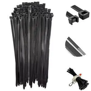 12 Inch Heavy Duty Zip Ties, 0.3 Inch Wide 120LBS Tensile Strength, Self-Locking Black Nylon Cable Ties for Outdoor Indoor Use, Home Office Garden Automotive Wire Cord Management,by 12 Inch Heavy Duty Zip Ties, 0.3 Inch Wide 120LBS Tensile Strength, Self-Locking Black Nylon Cable Ties for Outdoor Indoor Use, Home Office Garden Automotive Wire Cord Management,by
