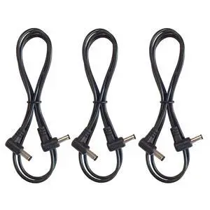 (3) Pack 3 Foot Right Angle DC Power 5.5mm x 2.1mm Patch Cables Wire Male to Male (3) Pack 3 Foot Right Angle DC Power 5.5mm x 2.1mm Patch Cables Wire Male to Male