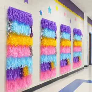 3 Set Pastel Rainbow Classroom Wall Decoration Fringe Backdrop Multicolor Wall Paper Tassels Fringe Decor for First Day of School Back to School Classroom Reading Corner Bulletin Board Decor 3 Set Pastel Rainbow Classroom Wall Decoration Fringe Backdrop Multicolor Wall Paper Tassels Fringe Decor for First Day of School Back to School Classroom Reading Corner Bulletin Board Decor