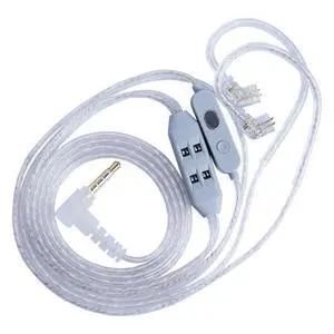 KZ T8 In Ear Monitor Cable, 8-Level Electronic Tuning Cord with Dual-Mic | 1.25m Silver-Plated Wire, Recessed 2-Pin IEM Cables for Gaming Music, Hifi Audio Replaceable Earbuds Cable (With Mic) KZ T8 In Ear Monitor Cable, 8-Level Electronic Tuning Cord with Dual-Mic | 1.25m Silver-Plated Wire, Recessed 2-Pin IEM Cables for Gaming Music, Hifi Audio Replaceable Earbuds Cable (With Mic)