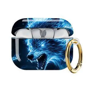 Case Compatible with AirPod Pro 3 2025, Cute Protective Cover with Keychain for AirPod Pro 3rd Generation, Full Protection Case for Women Girls(Blue Flame Wolf Head) Case Compatible with AirPod Pro 3 2025, Cute Protective Cover with Keychain for AirPod Pro 3rd Generation, Full Protection Case for Women Girls(Blue Flame Wolf Head)
