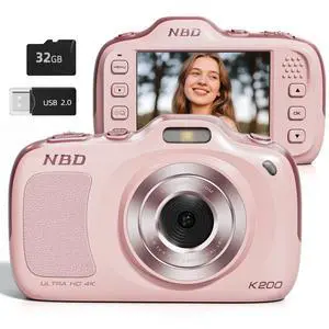 True 4K Digital Camera with Beauty Mode, 64MP Vlogging Camera for Beginners,16X Zoom, Anti-Shake & Autofocus, 32GB Card, 120g Ultra Compact Portable Cameras for Photography (Pink) True 4K Digital Camera with Beauty Mode, 64MP Vlogging Camera for Beginners,16X Zoom, Anti-Shake & Autofocus, 32GB Card, 120g Ultra Compact Portable Cameras for Photography (Pink)