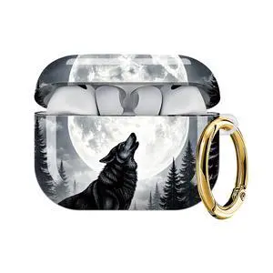 Case Compatible with AirPod Pro 3 2025, Cute Protective Cover with Keychain for AirPod Pro 3rd Generation, Full Protection Case for Women Girls(Wolf Howling Under Moon Forest) Case Compatible with AirPod Pro 3 2025, Cute Protective Cover with Keychain for AirPod Pro 3rd Generation, Full Protection Case for Women Girls(Wolf Howling Under Moon Forest)