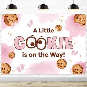 A Little Cookie is on the Way Backdrop Background - Cookie Baby Shower Decorations, Cookie Baby Shower Backdrop, Welcome Baby Girl Party Photo Booth (Pink), 7 * 5 Ft A Little Cookie is on the Way Backdrop Background - Cookie Baby Shower Decorations, Cookie Baby Shower Backdrop, Welcome Baby Girl Party Photo Booth (Pink), 7 * 5 Ft