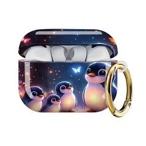 Case Compatible with AirPod Pro 3 2025, Cute Protective Cover with Keychain for AirPod Pro 3rd Generation, Full Protection Case for Women Girls(Penguins Glowing Butterflies Night Forest) Case Compatible with AirPod Pro 3 2025, Cute Protective Cover with Keychain for AirPod Pro 3rd Generation, Full Protection Case for Women Girls(Penguins Glowing Butterflies Night Forest)
