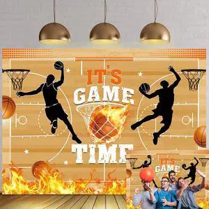Basketball Theme Backdrop It's Game Time Basketball Birthday Background Kids Men Boys Sport Happy Birthday Party Banner Decorations 8x6FT Basketball Theme Backdrop It's Game Time Basketball Birthday Background Kids Men Boys Sport Happy Birthday Party Banner Decorations 8x6FT