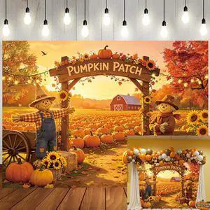 Fall Pumpkin Patch Backdrop Autumn Farm Harvest Photography Background Thanksgiving Party Harvest Festival Kids Photoshoot Photo Booth Props 8x6FT Fall Pumpkin Patch Backdrop Autumn Farm Harvest Photography Background Thanksgiving Party Harvest Festival Kids Photoshoot Photo Booth Props 8x6FT