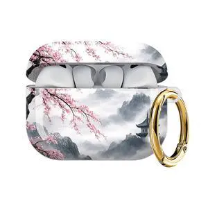 Case Compatible with AirPod Pro 3 2025, Cute Protective Cover with Keychain for AirPod Pro 3rd Generation, Full Protection Case for Women Girls(Cherry Blossom Mountain Clouds) Case Compatible with AirPod Pro 3 2025, Cute Protective Cover with Keychain for AirPod Pro 3rd Generation, Full Protection Case for Women Girls(Cherry Blossom Mountain Clouds)