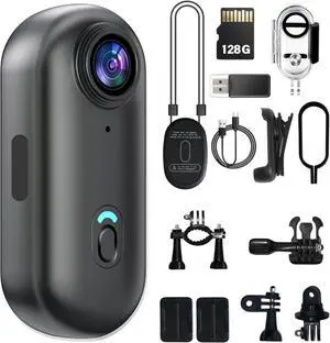 4K Mini Body Camera 128GB - Action Body Cam with Audio & Video- Thumb Hands Free Waterproof Recording Wearable Cameras - for Work Travel Pet Walk Swim (4K Black,128G) 4K Mini Body Camera 128GB - Action Body Cam with Audio & Video- Thumb Hands Free Waterproof Recording Wearable Cameras - for Work Travel Pet Walk Swim (4K Black,128G)