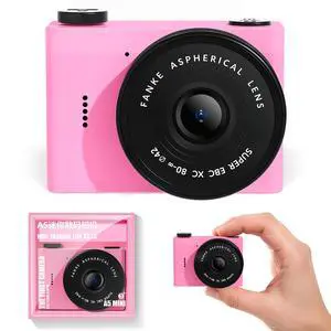 Mini Digital Camera with 0.96 in LCD Screen1080P 178° Wide Angle Retro Digital Camera with 32GB SD Card USB Card Reader Stickers Dual Cameras Built-in Filters for Travel Study Daily VloggingPink Mini Digital Camera with 0.96 in LCD Screen1080P 178° Wide Angle Retro Digital Camera with 32GB SD Card USB Card Reader Stickers Dual Cameras Built-in Filters for Travel Study Daily VloggingPink