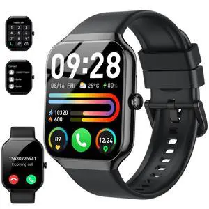 Smart Watch, 2025 New Smartwatch for Men Women with Bluetooth Call, 1.96" Fitness Watch with 110+ Sport Modes/Heart Rate/Sleep Monitor/Pedometer, IP68 Waterproof Fitness Tracker for Android iOS, Black Smart Watch, 2025 New Smartwatch for Men Women with Bluetooth Call, 1.96" Fitness Watch with 110+ Sport Modes/Heart Rate/Sleep Monitor/Pedometer, IP68 Waterproof Fitness Tracker for Android iOS, Black