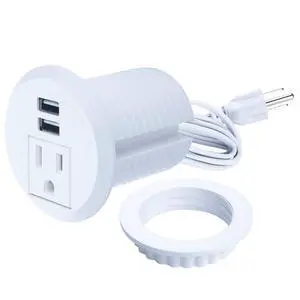 Desktop Power Grommet,2inch Hole Table Power Grommet Outlet with 2 USB Charging Ports,6.5ft Extension Cord Desk Power Strip with 1 Outlets for Computer,Table,Kitchen,Office,Home Desktop Power Grommet,2inch Hole Table Power Grommet Outlet with 2 USB Charging Ports,6.5ft Extension Cord Desk Power Strip with 1 Outlets for Computer,Table,Kitchen,Office,Home