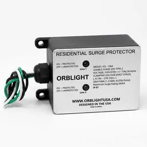 Whole House Surge Protector, 260kA SPD for 120/240V Electrical Panels, Type 2, IP67, LED Indicator Whole House Surge Protector, 260kA SPD for 120/240V Electrical Panels, Type 2, IP67, LED Indicator