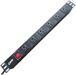 1U 19" Rack Mount Power Distribution Unit (PDU) NEMA 5-15R, Aluminum Housing, 15A 125V, 3Gx16AWGx2M Power Cord, UL Listed (6-Outlet 15A) 1U 19" Rack Mount Power Distribution Unit (PDU) NEMA 5-15R, Aluminum Housing, 15A 125V, 3Gx16AWGx2M Power Cord, UL Listed (6-Outlet 15A)