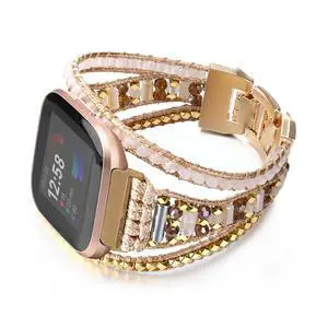 Boho Braided Bracelet Compatible with Fitbit Versa 4/Versa 3/Sense/Sense 2 Bands for Women, Handmade Woven Beaded Strap for Fitbit Smartwatch Boho Braided Bracelet Compatible with Fitbit Versa 4/Versa 3/Sense/Sense 2 Bands for Women, Handmade Woven Beaded Strap for Fitbit Smartwatch