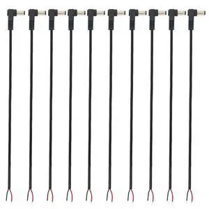 10Pcs 22AWG Right Angle DC5.5mm x 2.5mm Power Pigtails Cable | 25cm LengthDC5525 to 2pinPerfect for low voltage equipment DIY power supply and maintenance replacement 10Pcs 22AWG Right Angle DC5.5mm x 2.5mm Power Pigtails Cable | 25cm LengthDC5525 to 2pinPerfect for low voltage equipment DIY power supply and maintenance replacement