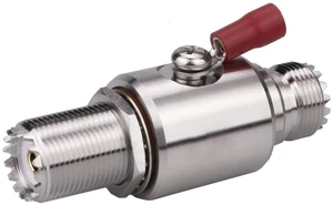 PL-259 Lightning Surge Protector UHF Lightning Arrestor PL259 Female to SO239 Female Bulkhead for CB Ham Base Antennas PL-259 Lightning Surge Protector UHF Lightning Arrestor PL259 Female to SO239 Female Bulkhead for CB Ham Base Antennas